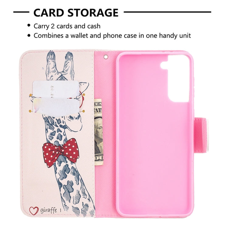 For Samsung Galaxy S21+ 5G Colored Drawing Pattern Horizontal Flip Leather Case with Holder & Card Slots & Wallet(Deer) - Galaxy S21+ 5G Cases by buy2fix | Online Shopping UK | buy2fix