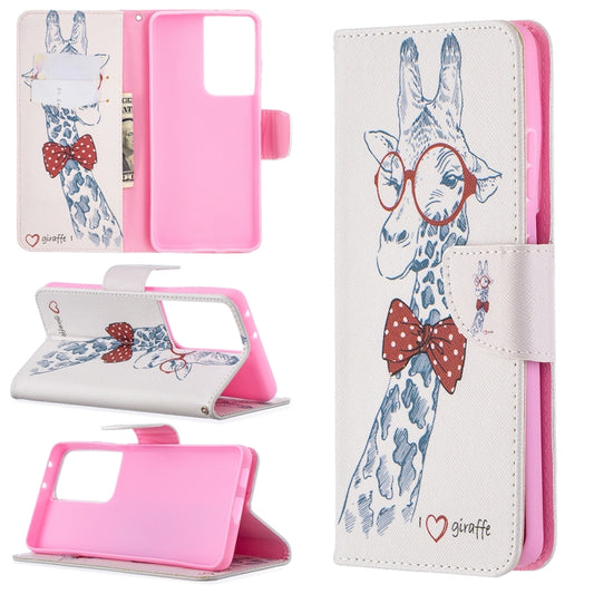 For Samsung Galaxy S21 Ultra 5G Colored Drawing Pattern Horizontal Flip Leather Case with Holder & Card Slots & Wallet(Deer) - Galaxy S21 Ultra 5G Cases by buy2fix | Online Shopping UK | buy2fix