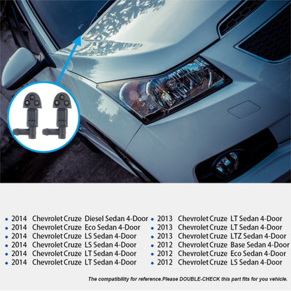 2 PCS Front Windshield Washer Wiper Jet Water Spray Nozzle 94556605 for Chevrolet Cruze 2009-2014 by buy2fix
