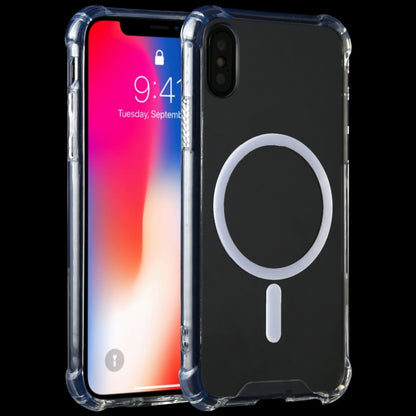 For iPhone X / XS Clear Four-corner Airbag Magnetic Shockproof Protective Magsafe Case - iPhone 11 Pro Cases by buy2fix | Online Shopping UK | buy2fix