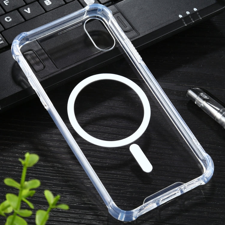 For iPhone XR Clear Four-corner Airbag Magnetic Shockproof Protective Magsafe Case - More iPhone Cases by buy2fix | Online Shopping UK | buy2fix