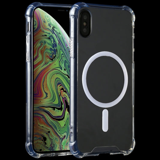 For iPhone XS Max Clear Four-corner Airbag Magnetic Shockproof Protective Magsafe Case - iPhone 11 Pro Cases by buy2fix | Online Shopping UK | buy2fix
