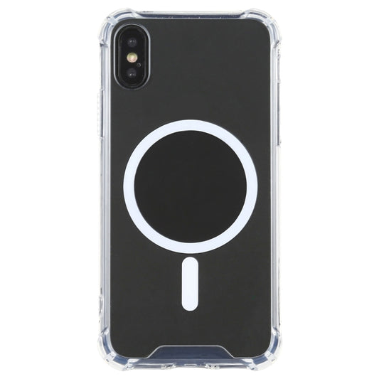 For iPhone XS Max Clear Four-corner Airbag Magnetic Shockproof Protective Magsafe Case - iPhone 11 Pro Cases by buy2fix | Online Shopping UK | buy2fix