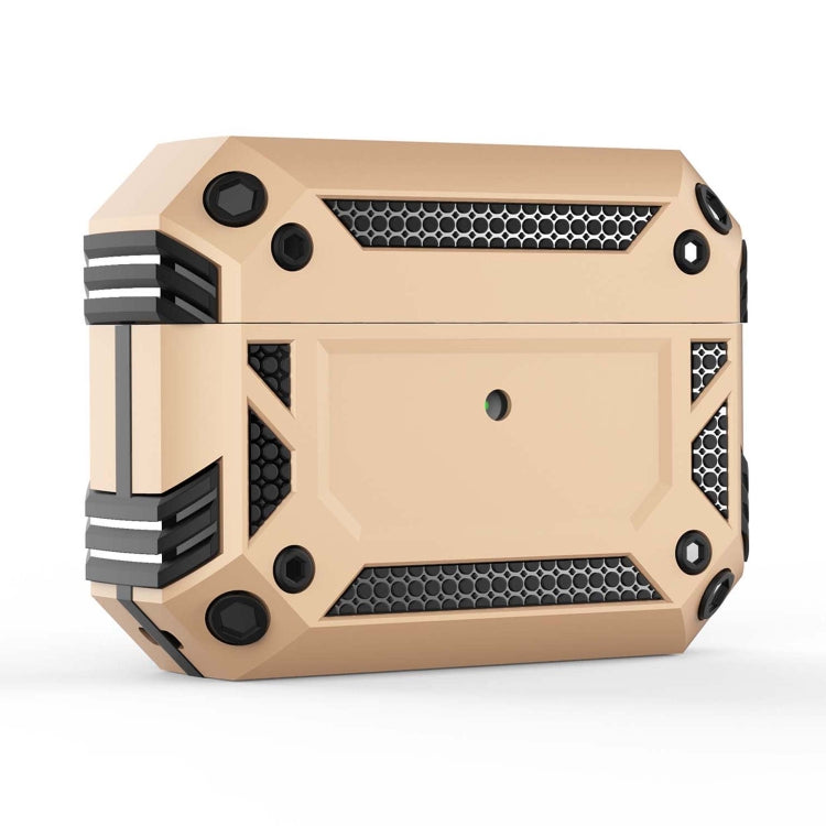 Iron Man Four-corner Shockproof Earphone Protective Cover For AirPods Pro(Gold) - For AirPods Pro by buy2fix | Online Shopping UK | buy2fix