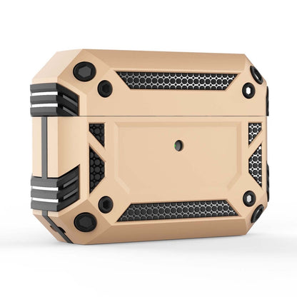 Iron Man Four-corner Shockproof Earphone Protective Cover For AirPods Pro(Gold) - For AirPods Pro by buy2fix | Online Shopping UK | buy2fix