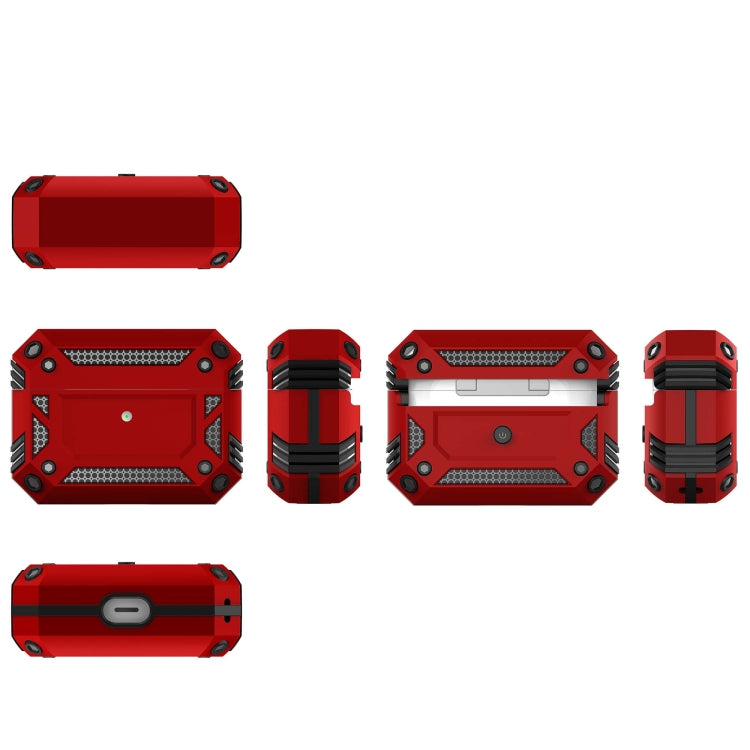 Iron Man Four-corner Shockproof Earphone Protective Cover For AirPods Pro(Red) - For AirPods Pro by buy2fix | Online Shopping UK | buy2fix