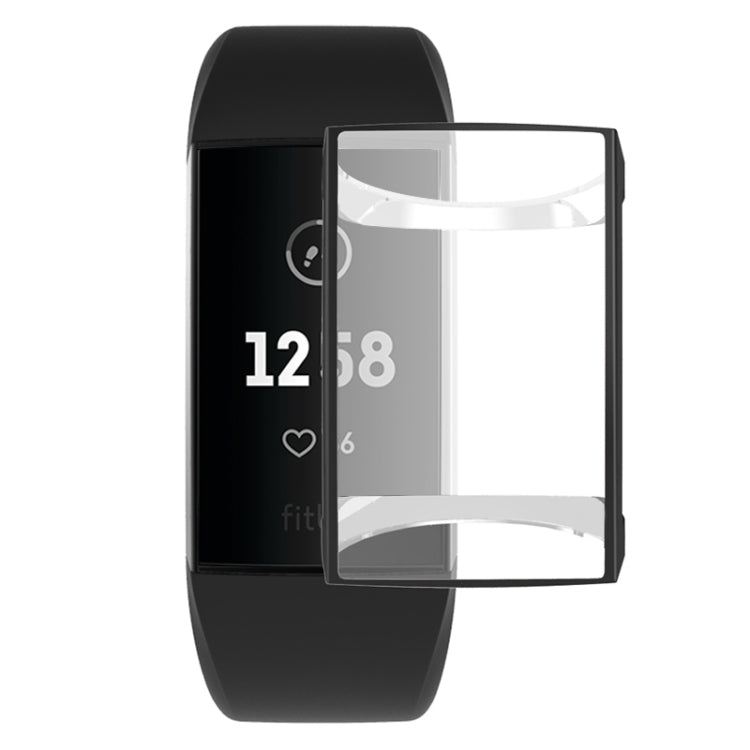 For Fitbit Charge 3 / 4 Full Coverage Plating TPU Watch Case(Black) - Watch Bands by buy2fix | Online Shopping UK | buy2fix
