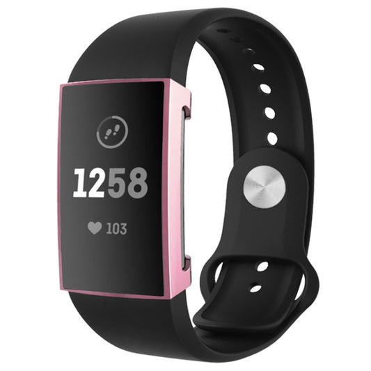 For Fitbit Charge 3 / 4 Full Coverage Plating TPU Watch Case(Pink) - Watch Bands by buy2fix | Online Shopping UK | buy2fix
