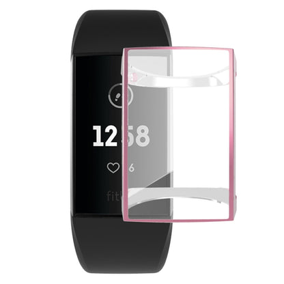 For Fitbit Charge 3 / 4 Full Coverage Plating TPU Watch Case(Pink) - Watch Bands by buy2fix | Online Shopping UK | buy2fix