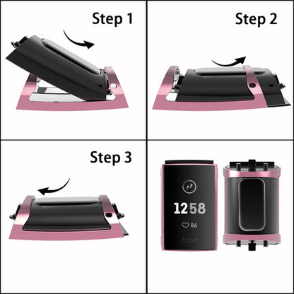 For Fitbit Charge 3 / 4 Full Coverage Plating TPU Watch Case(Pink) - Watch Bands by buy2fix | Online Shopping UK | buy2fix