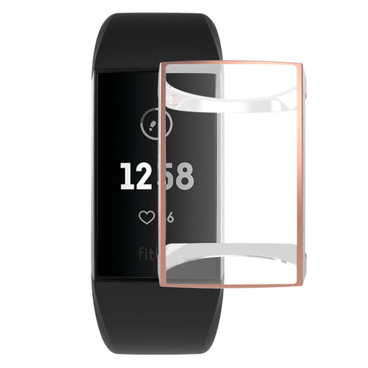 For Fitbit Charge 3 / 4 Full Coverage Plating TPU Watch Case(Rose Gold) - Watch Bands by buy2fix | Online Shopping UK | buy2fix