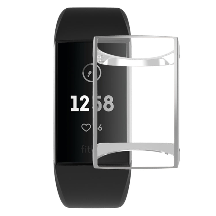 For Fitbit Charge 3 / 4 Full Coverage Plating TPU Watch Case(Silver) - Watch Bands by buy2fix | Online Shopping UK | buy2fix