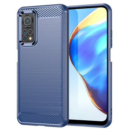 For Xiaomi Mi 10T Pro 5G Brushed Texture Carbon Fiber TPU Case(Navy Blue) - Xiaomi Cases by buy2fix | Online Shopping UK | buy2fix