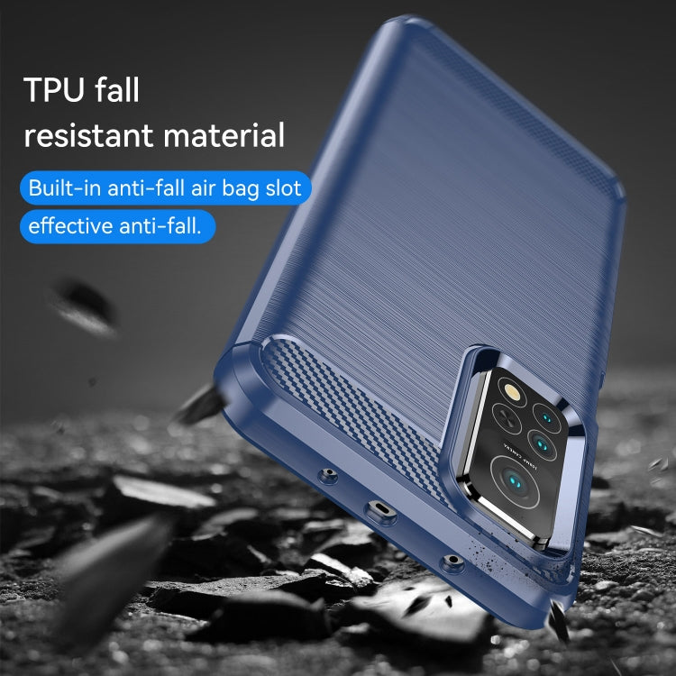 For Xiaomi Mi 10T Pro 5G Brushed Texture Carbon Fiber TPU Case(Navy Blue) - Xiaomi Cases by buy2fix | Online Shopping UK | buy2fix