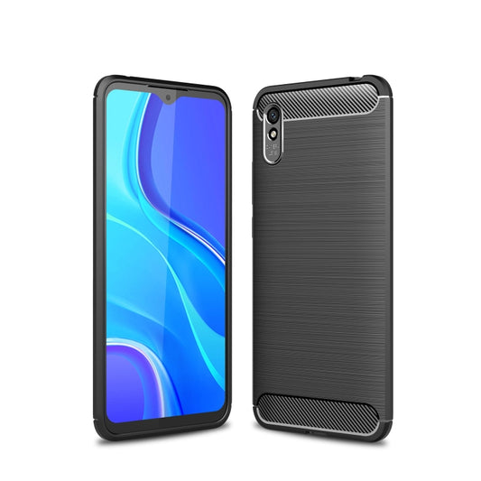 For Xiaomi Redmi 9A Brushed Texture Carbon Fiber TPU Case(Black) - Xiaomi Cases by buy2fix | Online Shopping UK | buy2fix