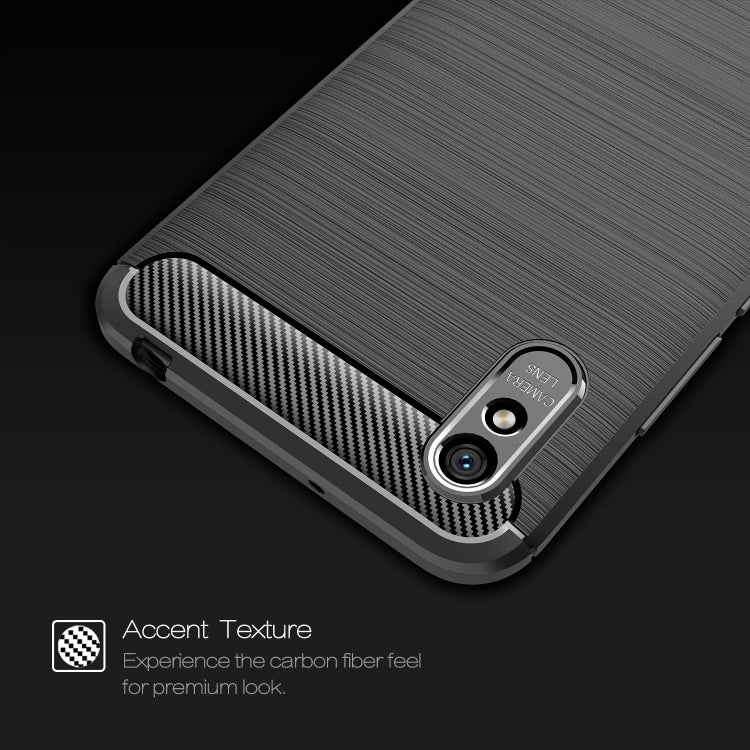 For Xiaomi Redmi 9A Brushed Texture Carbon Fiber TPU Case(Black) - Xiaomi Cases by buy2fix | Online Shopping UK | buy2fix