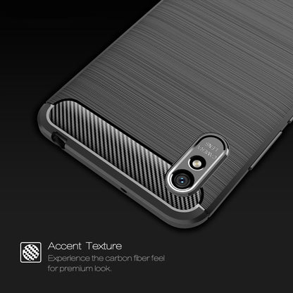 For Xiaomi Redmi 9A Brushed Texture Carbon Fiber TPU Case(Black) - Xiaomi Cases by buy2fix | Online Shopping UK | buy2fix