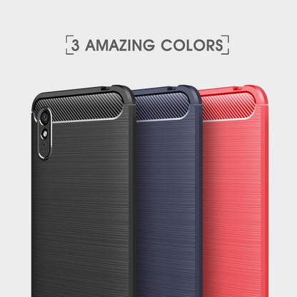 For Xiaomi Redmi 9A Brushed Texture Carbon Fiber TPU Case(Black) - Xiaomi Cases by buy2fix | Online Shopping UK | buy2fix