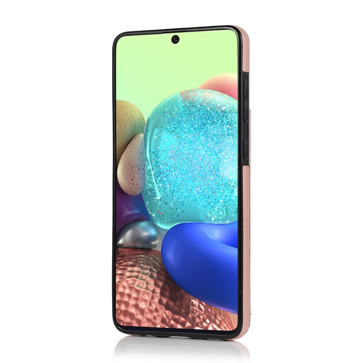 For Samsung Galaxy A71 / A81 / A10 / A91 Double Buckle Mandala Pattern PU+TPU Protective Case with Card Slots & Holder & Photo Frame(Rose Gold) by buy2fix