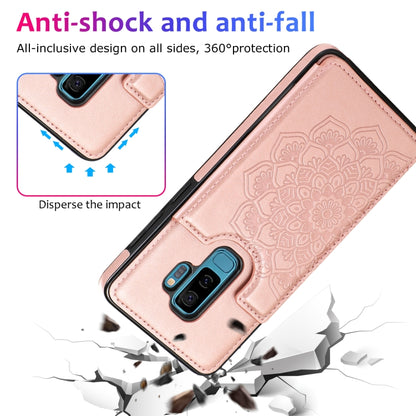 For Samsung Galaxy S9 Plus Double Buckle Mandala Pattern PU+TPU Protective Case with Card Slots & Holder & Photo Frame(Rose Gold) by buy2fix