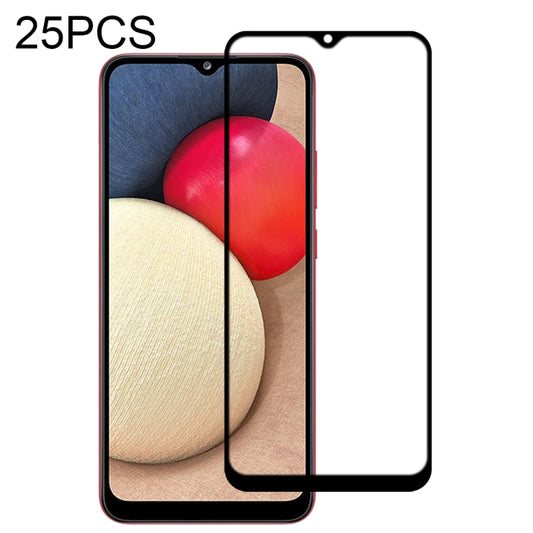 For Samsung Galaxy A02s 25 PCS Full Glue Full Screen Tempered Glass Film - Galaxy Tempered Glass by buy2fix | Online Shopping UK | buy2fix