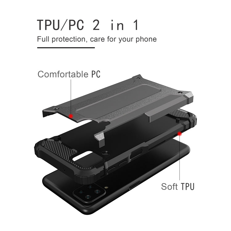 For Samsung Galaxy A12 Magic Armor TPU + PC Combination Case(Navy Blue) by buy2fix