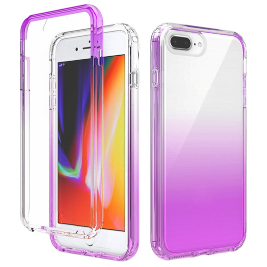 For iPhone SE 2022 / SE 2020 / 8 / 7 Shockproof  High Transparency Two-color Gradual Change PC+TPU Candy Colors Protective Case(Purple) - iPhone SE 2022 / 2020 / 8 / 7 Cases by buy2fix | Online Shopping UK | buy2fix