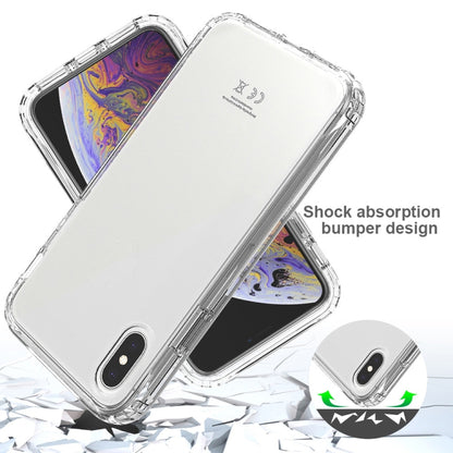 For iPhone X / XS Shockproof  High Transparency Two-color Gradual Change PC+TPU Candy Colors Protective Case(Black) - More iPhone Cases by buy2fix | Online Shopping UK | buy2fix