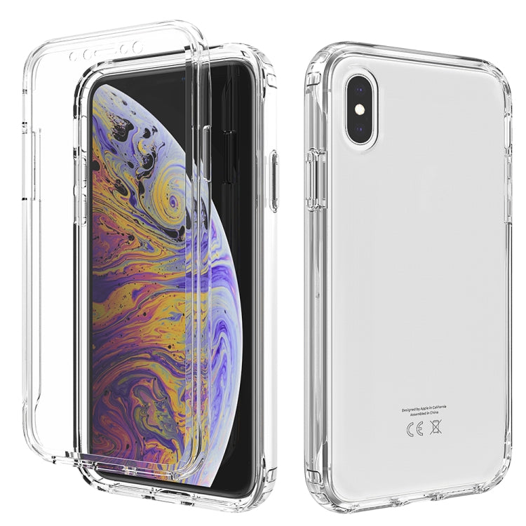 For iPhone X / XS Shockproof  High Transparency Two-color Gradual Change PC+TPU Candy Colors Protective Case(Transparent) - More iPhone Cases by buy2fix | Online Shopping UK | buy2fix