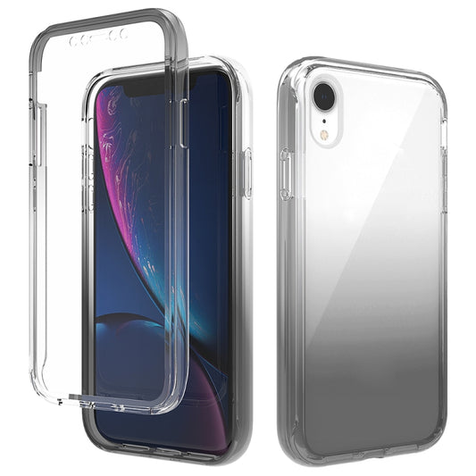 For iPhone XR Shockproof  High Transparency Two-color Gradual Change PC+TPU Candy Colors Protective Case(Black) - More iPhone Cases by buy2fix | Online Shopping UK | buy2fix