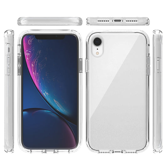 For iPhone XR Shockproof  High Transparency Two-color Gradual Change PC+TPU Candy Colors Protective Case(Black) - More iPhone Cases by buy2fix | Online Shopping UK | buy2fix