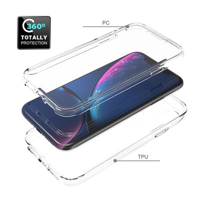 For iPhone XR Shockproof  High Transparency Two-color Gradual Change PC+TPU Candy Colors Protective Case(Black) - More iPhone Cases by buy2fix | Online Shopping UK | buy2fix