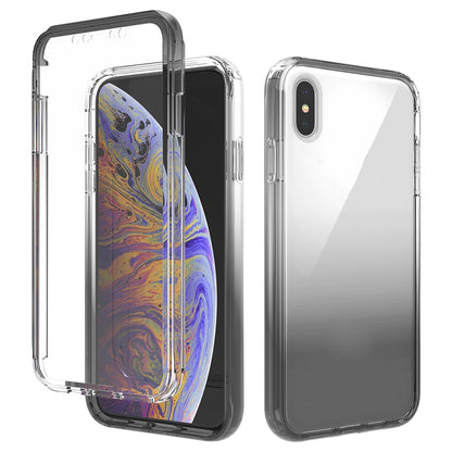 For iPhone XS Max Shockproof  High Transparency Two-color Gradual Change PC+TPU Candy Colors Protective Case(Black) - More iPhone Cases by buy2fix | Online Shopping UK | buy2fix