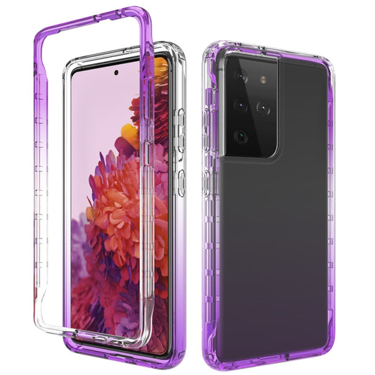 For Samsung Galaxy S21 Ultra 5G Shockproof  High Transparency Two-color Gradual Change PC+TPU Candy Colors Protective Case(Purple) - Galaxy S21 Ultra 5G Cases by buy2fix | Online Shopping UK | buy2fix