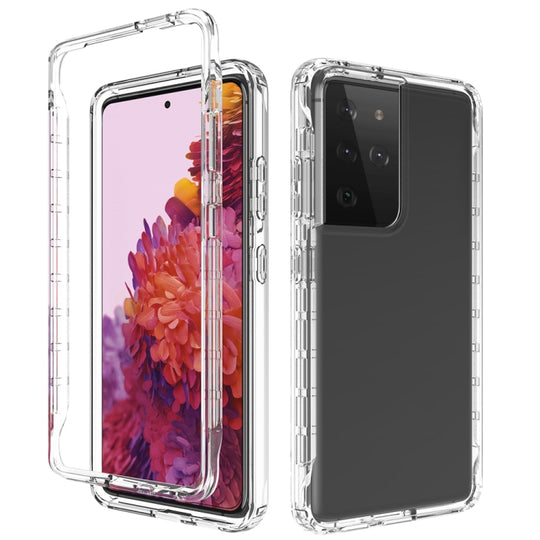 For Samsung Galaxy S21 Ultra 5G Shockproof  High Transparency Two-color Gradual Change PC+TPU Candy Colors Protective Case(Transparent)