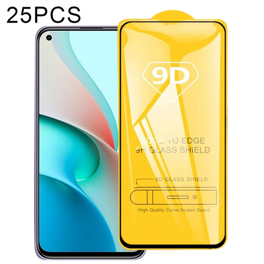 For Xiaomi Redmi Note 9 5G 25 PCS 9D Full Glue Full Screen Tempered Glass Film -  by buy2fix | Online Shopping UK | buy2fix