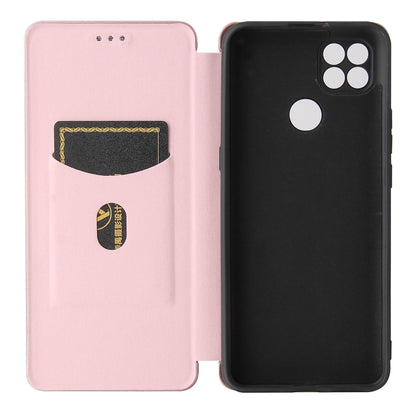 For Motorola Moto G9 Power Carbon Fiber Texture Horizontal Flip TPU + PC + PU Leather Case with Card Slot(Pink) - Motorola Cases by buy2fix | Online Shopping UK | buy2fix