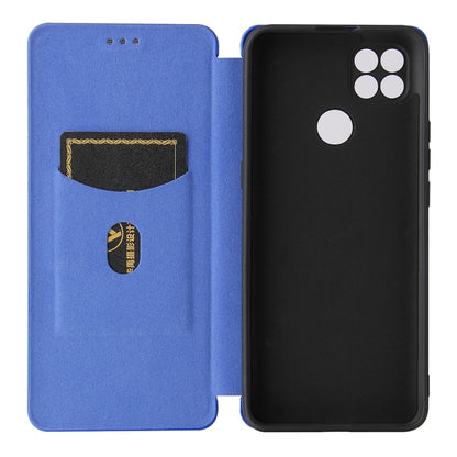 For Motorola Moto G9 Power Carbon Fiber Texture Horizontal Flip TPU + PC + PU Leather Case with Card Slot(Blue) - Motorola Cases by buy2fix | Online Shopping UK | buy2fix