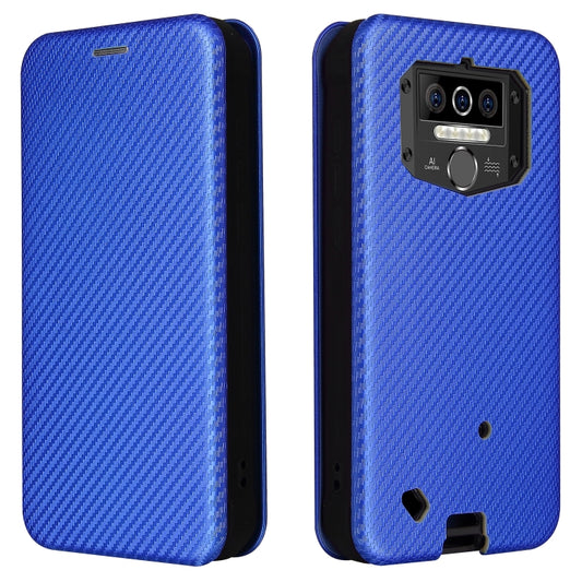 For Oukitel WP5 / WP5 Pro Carbon Fiber Texture Horizontal Flip TPU + PC + PU Leather Case with Card Slot(Blue) - More Brand by buy2fix | Online Shopping UK | buy2fix