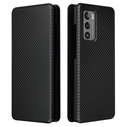 For LG Wing 5G Carbon Fiber Texture Horizontal Flip TPU + PC + PU Leather Case with Card Slot(Black) - LG Cases by buy2fix | Online Shopping UK | buy2fix