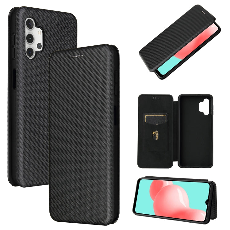 For Samsung Galaxy A32 5G Carbon Fiber Texture Horizontal Flip TPU + PC + PU Leather Case with Card Slot(Black) by buy2fix