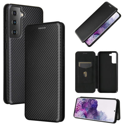 For Samsung Galaxy S30 Carbon Fiber Texture Horizontal Flip TPU + PC + PU Leather Case with Card Slot(Black) by buy2fix