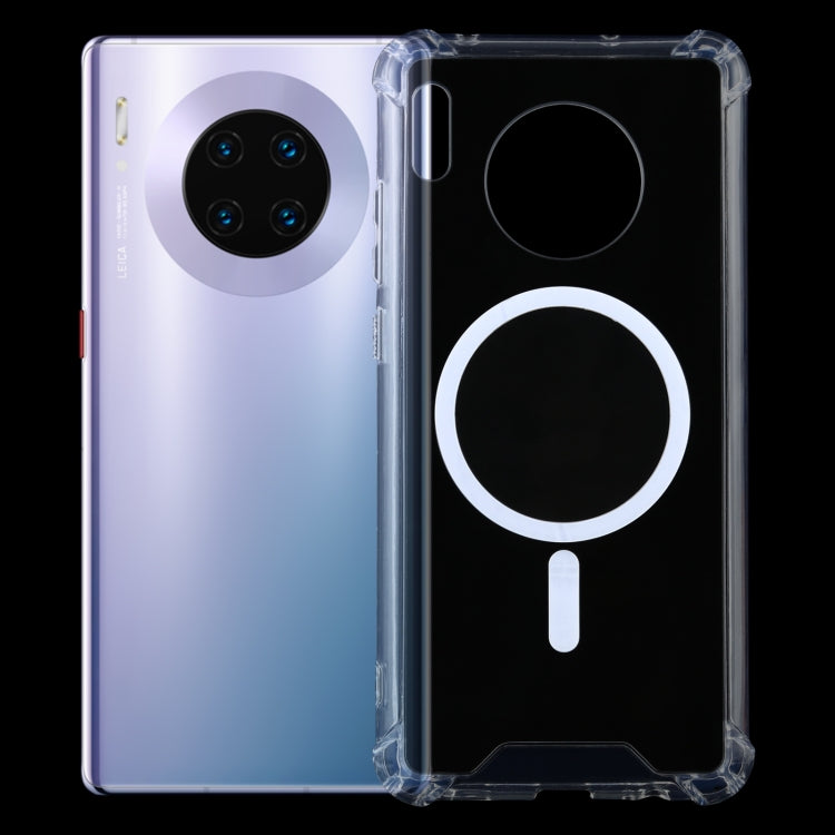 For Huawei Mate 30 Pro Magsafe Case Clear Four-corner Airbag Shockproof PC + TPU Case with Magnetic(Transparent) - Huawei Cases by buy2fix | Online Shopping UK | buy2fix