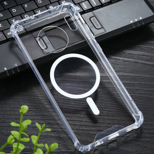 For Huawei Mate 30 Pro Magsafe Case Clear Four-corner Airbag Shockproof PC + TPU Case with Magnetic(Transparent) - Huawei Cases by buy2fix | Online Shopping UK | buy2fix