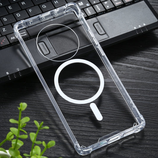 For Huawei Mate 40 Pro Magsafe Case Clear Four-corner Airbag Shockproof PC + TPU Case with Magnetic(Transparent) - Huawei Cases by buy2fix | Online Shopping UK | buy2fix