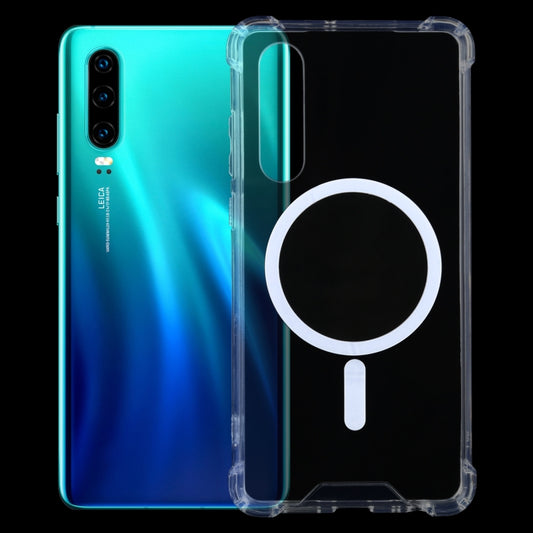 For Huawei P30 Magsafe Case Clear Four-corner Airbag Shockproof PC + TPU Case with Magnetic(Transparent) - Huawei Cases by buy2fix | Online Shopping UK | buy2fix