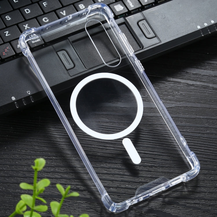 For Huawei P30 Magsafe Case Clear Four-corner Airbag Shockproof PC + TPU Case with Magnetic(Transparent) - Huawei Cases by buy2fix | Online Shopping UK | buy2fix