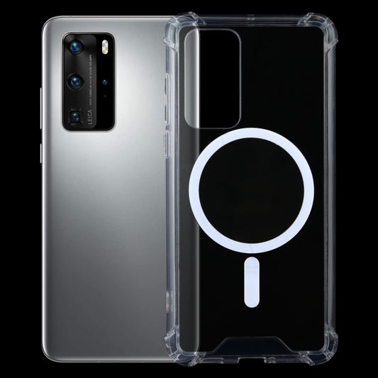 For Huawei P40 Magsafe Case Clear Four-corner Airbag Shockproof PC + TPU Case with Magnetic(Transparent) - Huawei Cases by buy2fix | Online Shopping UK | buy2fix
