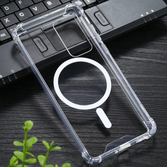 For Huawei P40 Magsafe Case Clear Four-corner Airbag Shockproof PC + TPU Case with Magnetic(Transparent) - Huawei Cases by buy2fix | Online Shopping UK | buy2fix