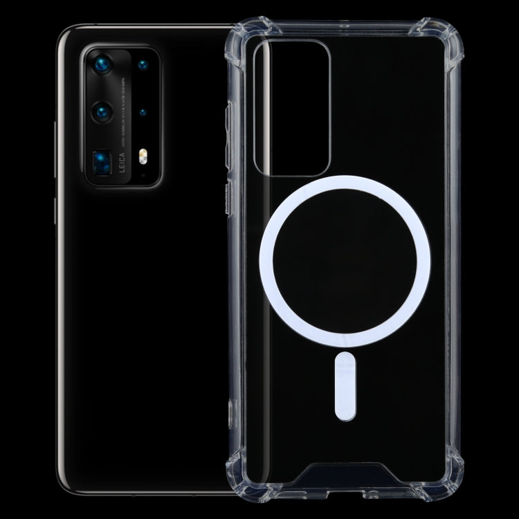 For Huawei P40 Pro Magsafe Case Clear Four-corner Airbag Shockproof PC + TPU Case with Magnetic(Transparent) - Huawei Cases by buy2fix | Online Shopping UK | buy2fix